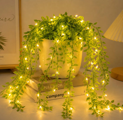 MP Leaf String Light Warm White 180 LED Decorative Leaf Light for Home, Balcony, Bedroom, Party & Festive Decoration