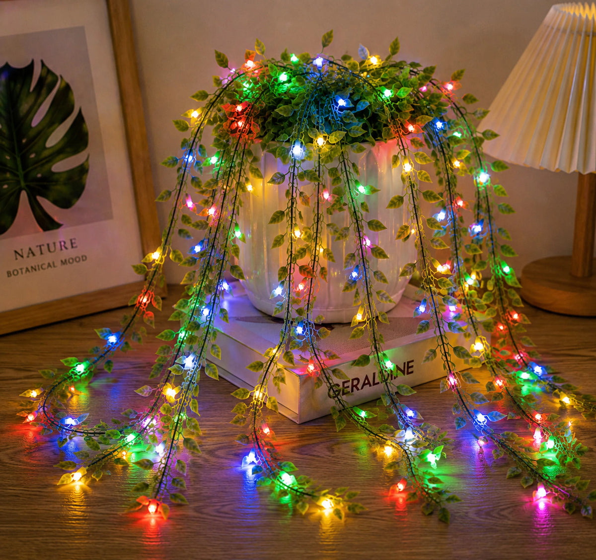MP Leaf String Light Warm White 180 LED Decorative Leaf Light for Home, Balcony, Bedroom, Party & Festive Decoration