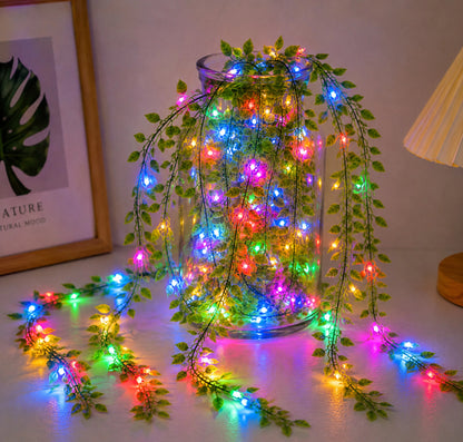 MP Leaf String Light Warm White 180 LED Decorative Leaf Light for Home, Balcony, Bedroom, Party & Festive Decoration