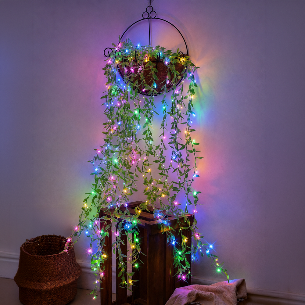 MP Leaf String Light Warm White 180 LED Decorative Leaf Light for Home, Balcony, Bedroom, Party & Festive Decoration