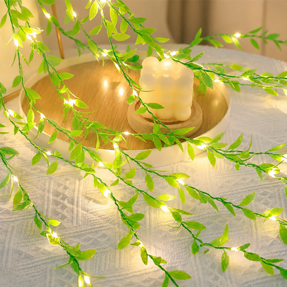 MP Leaf String Light Warm White 180 LED Decorative Leaf Light for Home, Balcony, Bedroom, Party & Festive Decoration