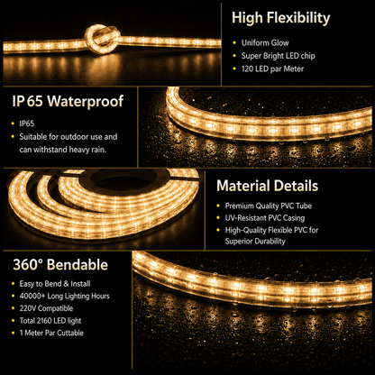 MP Premium LED Rope Light - Warm White